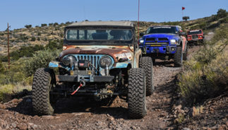 cummins r28 repowered Jeep UACJ-6D dirt road