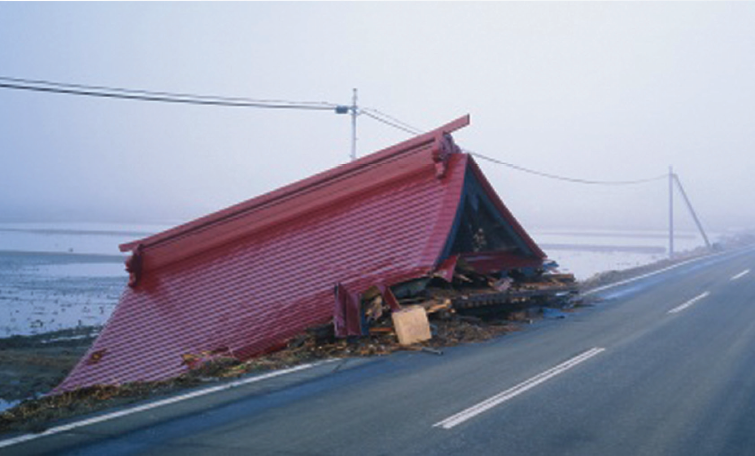 washed away japanese building