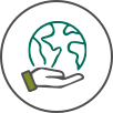 hand holding globe icon