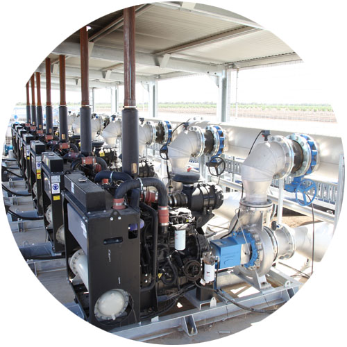 powerpacks on location at an almond farm