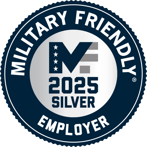 military friendly silver employer for 2025 badge