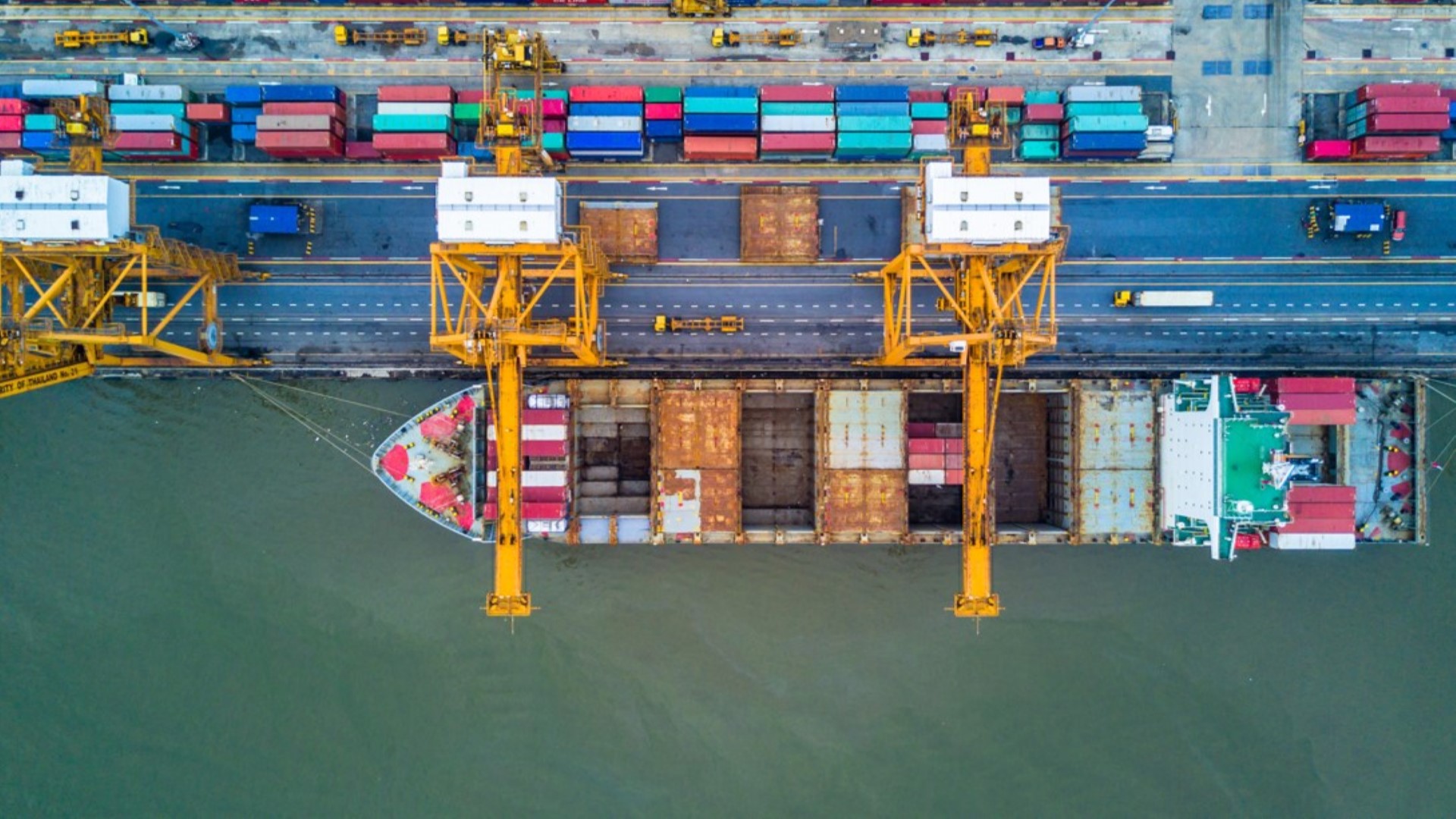 Shipping dock birds eye view 