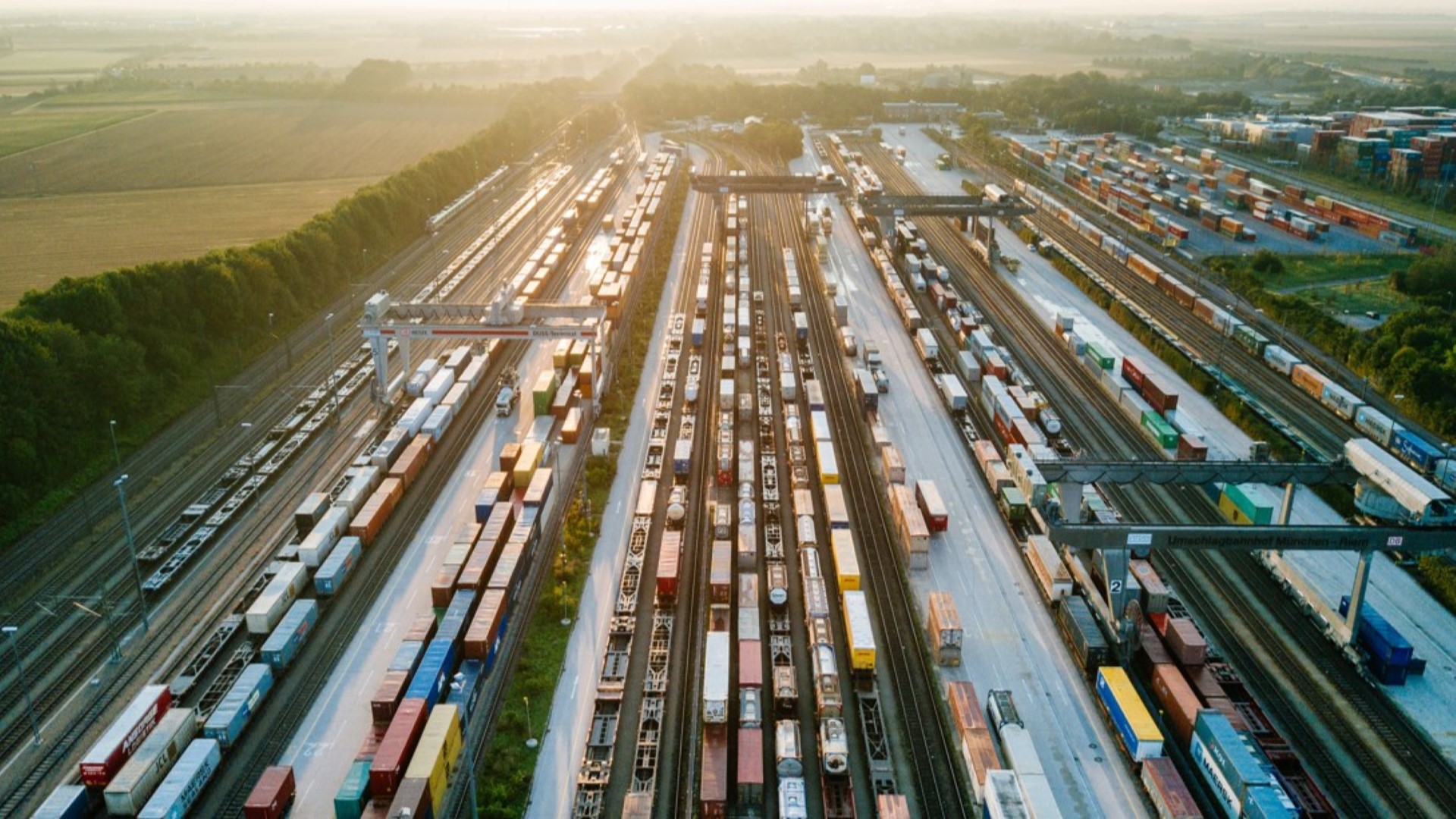 Busy train yard