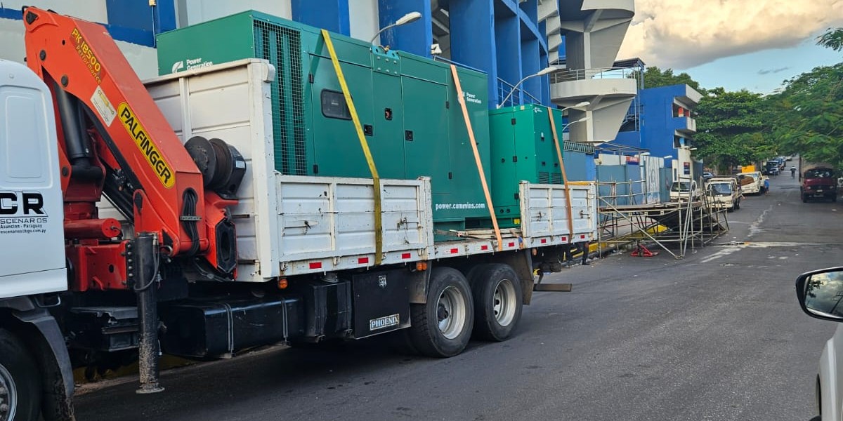 Cummins generators on the back of a truck