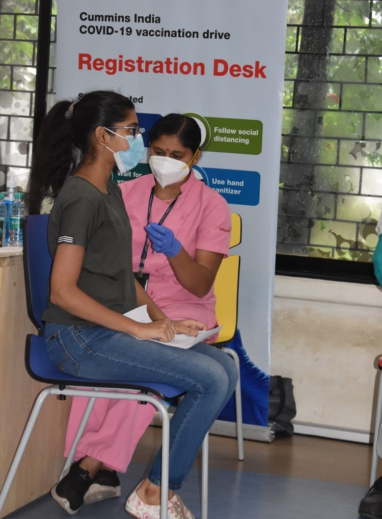  A COVID-19 vaccine shot is given