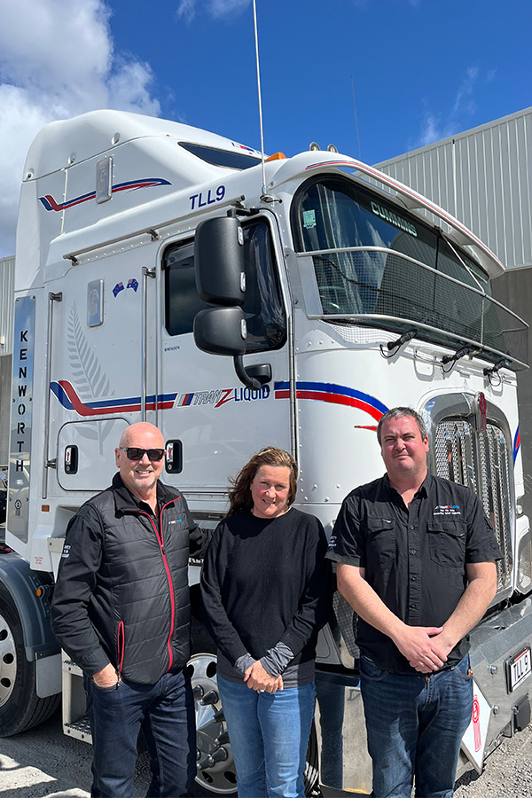 Greg Pert (left) with partner Jackie Carroll and MD Gareth Pert.