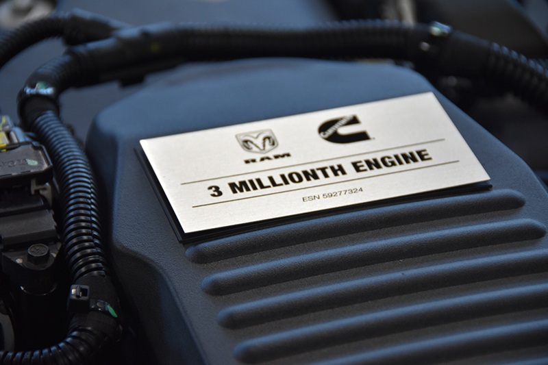 Cummins RAM 3 millionth engine - Commemorative faceplate