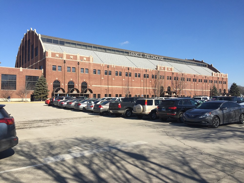 Historic Hinkle Fieldhouse in Indianapolis, Indiana (U.S.A.) had a starring role as the site of the championship game in the 1986 classic sports film “Hoosiers."