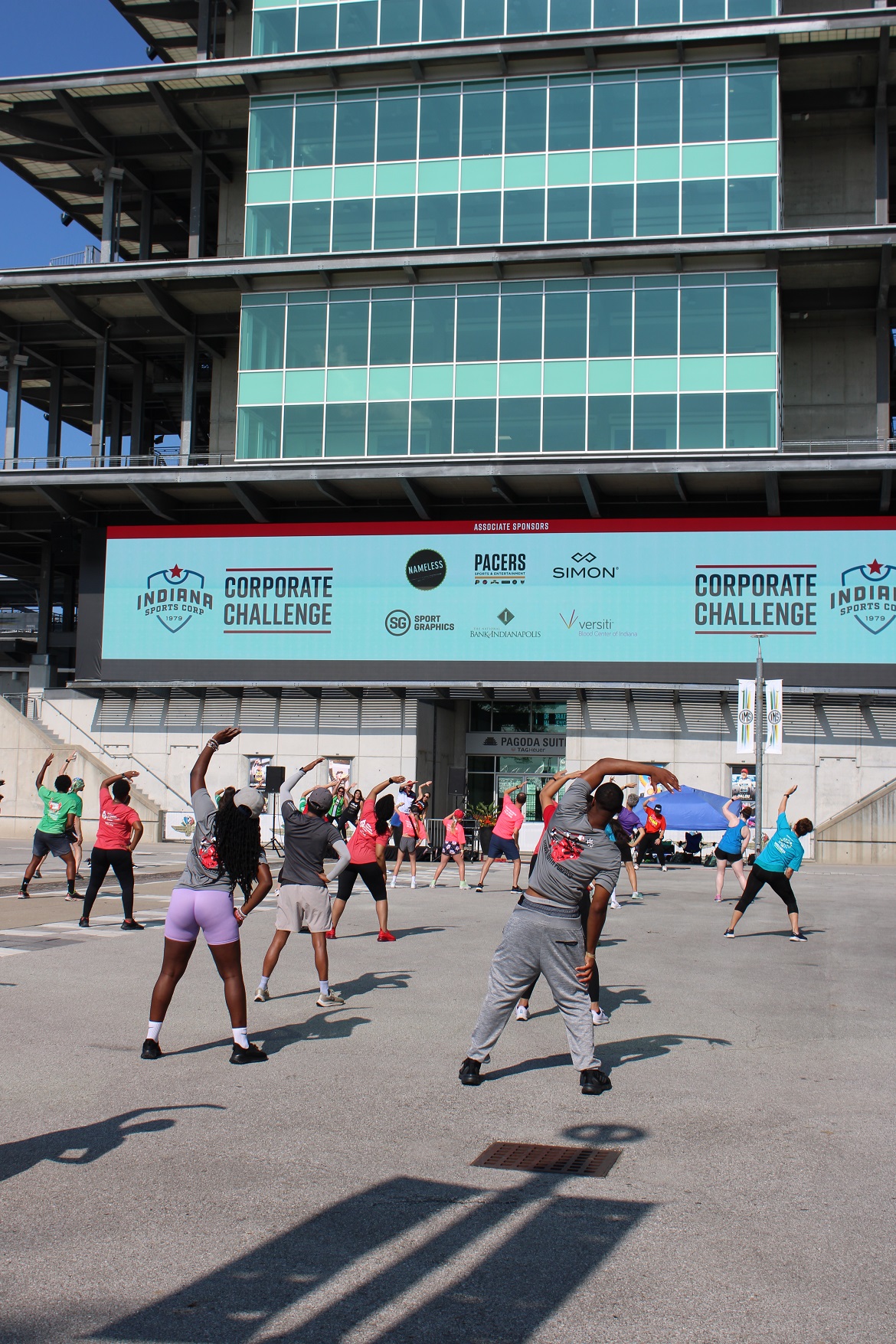 Cummins team participating in the corporate challenge fitness events. 