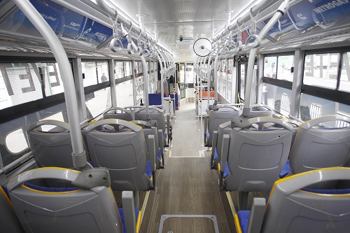 The inside of the bus testing the L9N in Chile