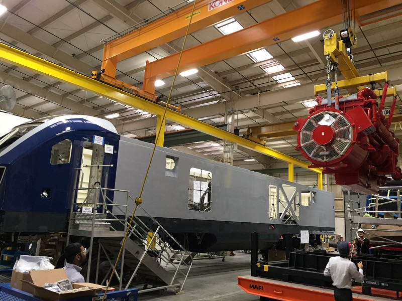 A Cunmmins' QSK95 engine is installed in the Siemens' Charger locomotive