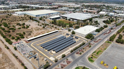 The solar array at the Cummins campus in San Luis Potosi, Mexico.