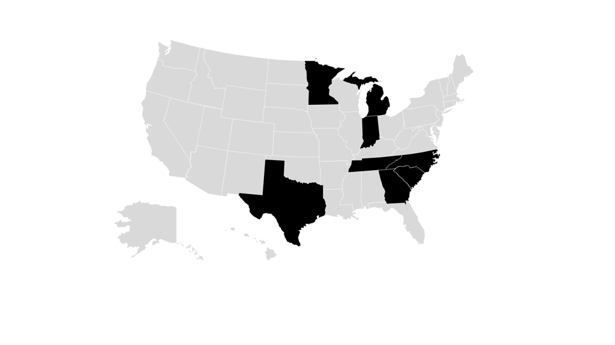 CARE communities map