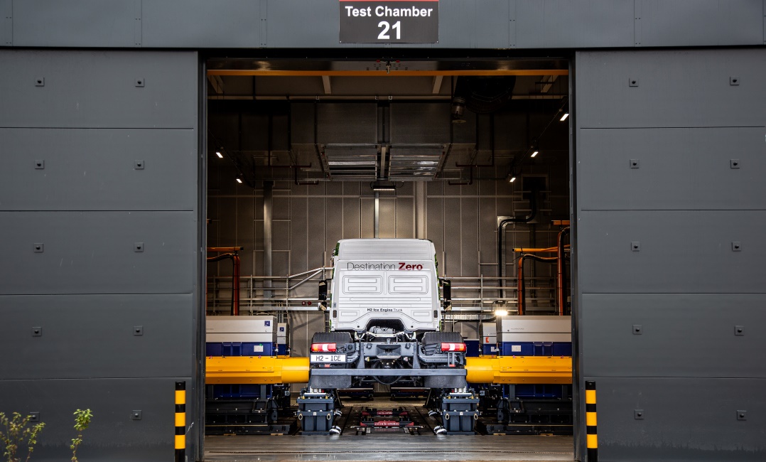 truck in testing facility