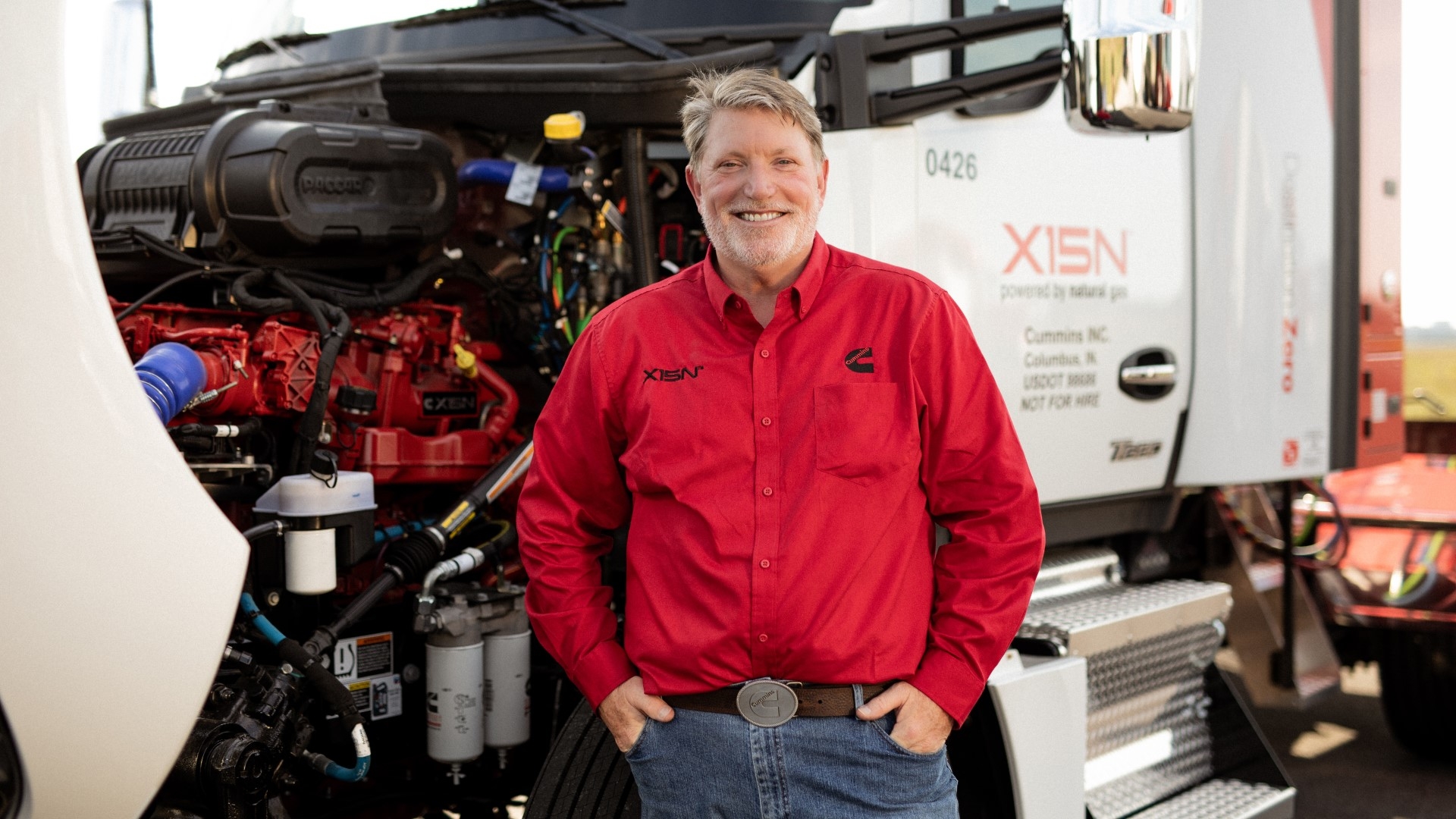 Dave King in front of a truck ran by the Cummins X15N