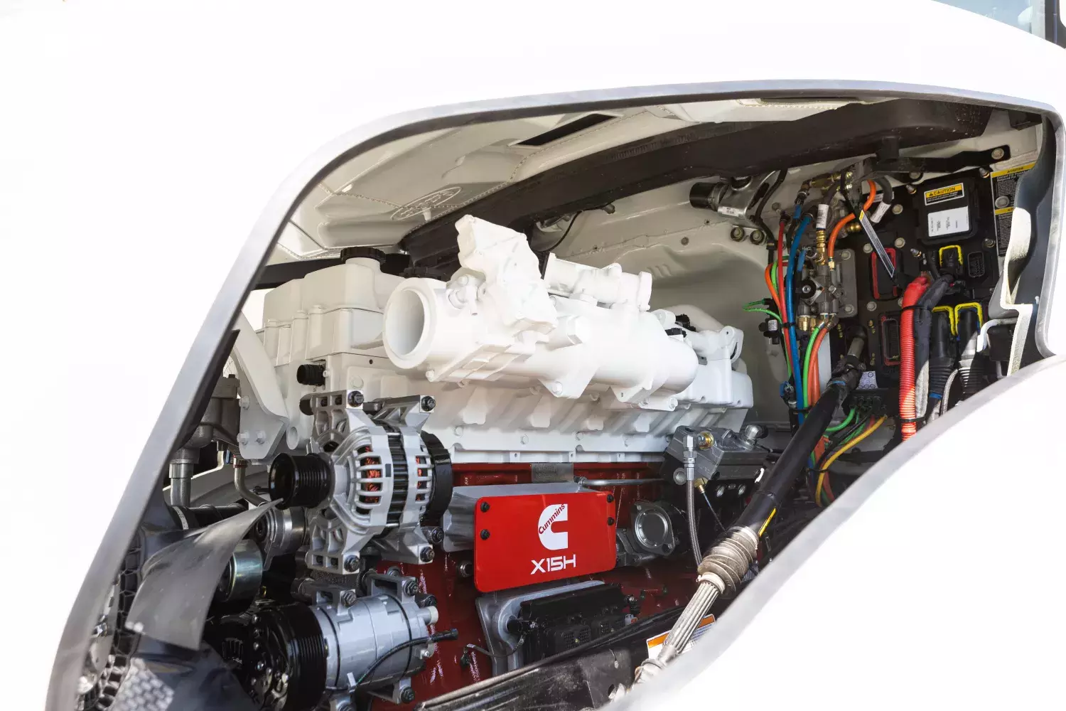 inside of a H2ICE truck with a cummins hydrogen engine