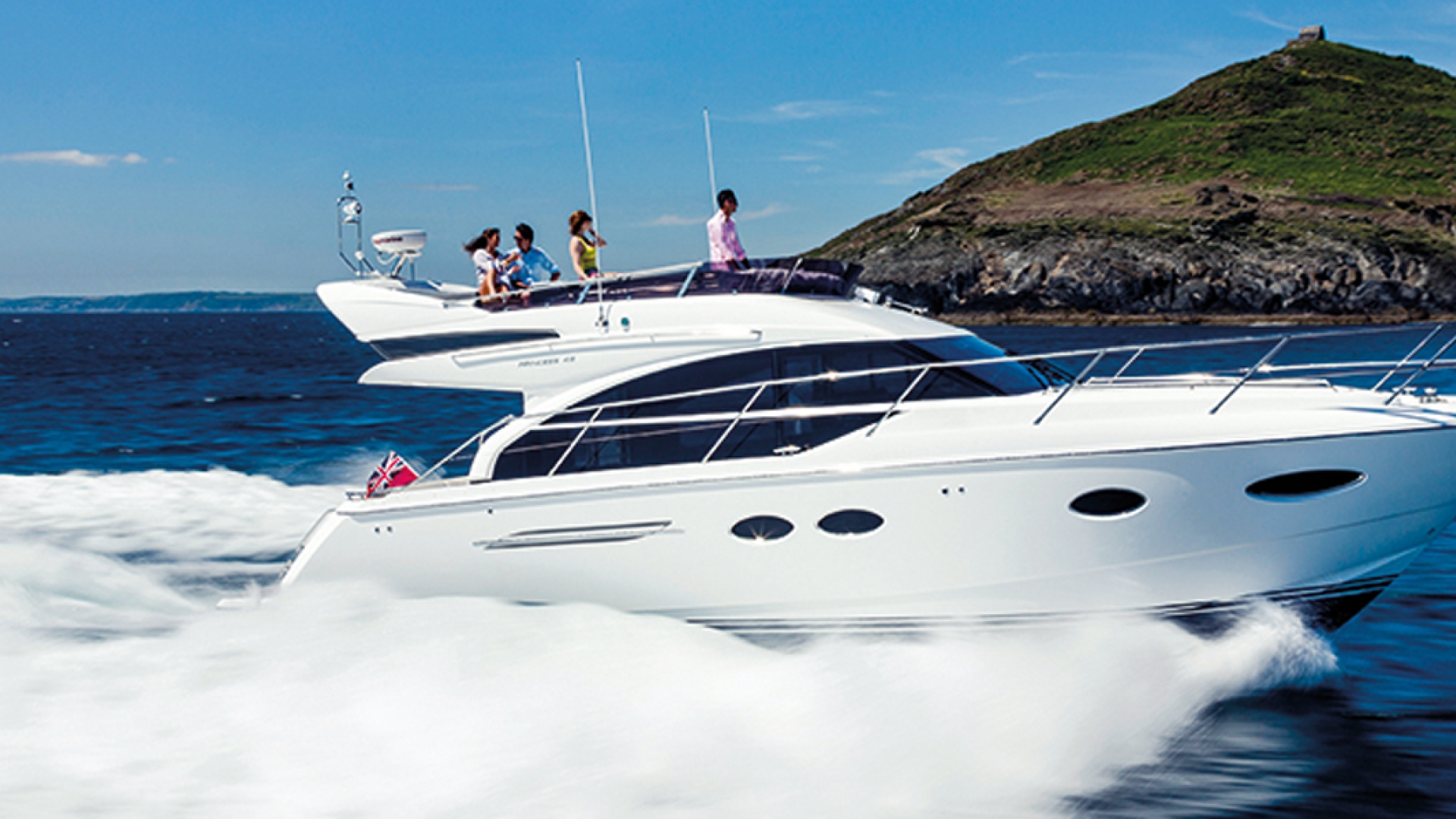 power boat on the water