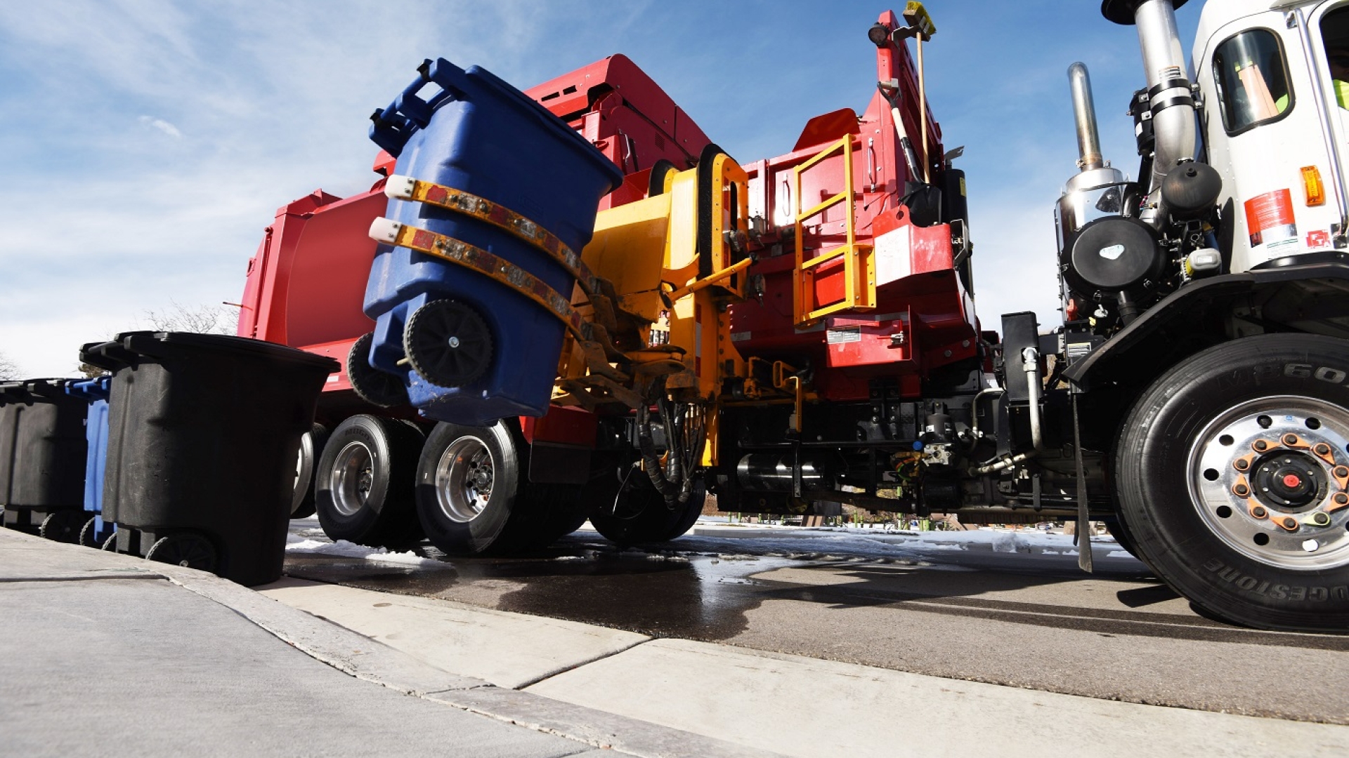 refuse truck at work