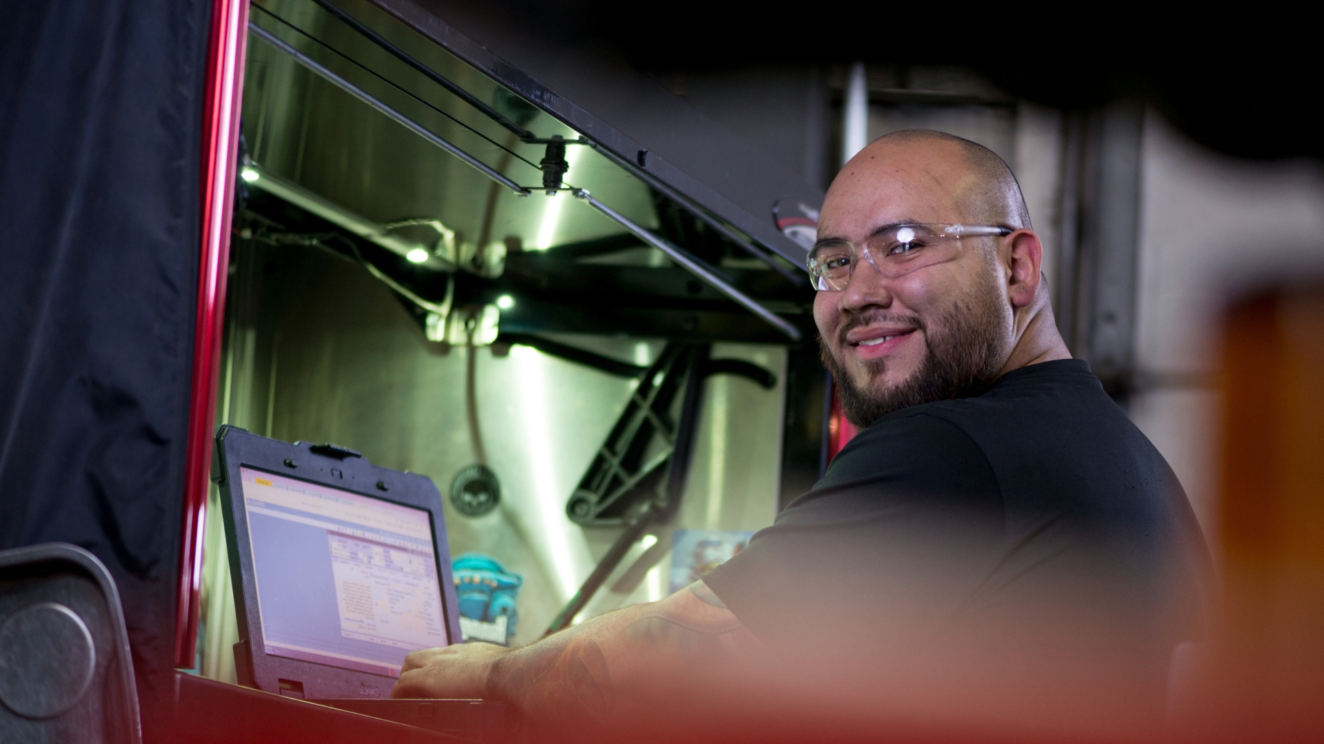 service technician performing diagnostics
