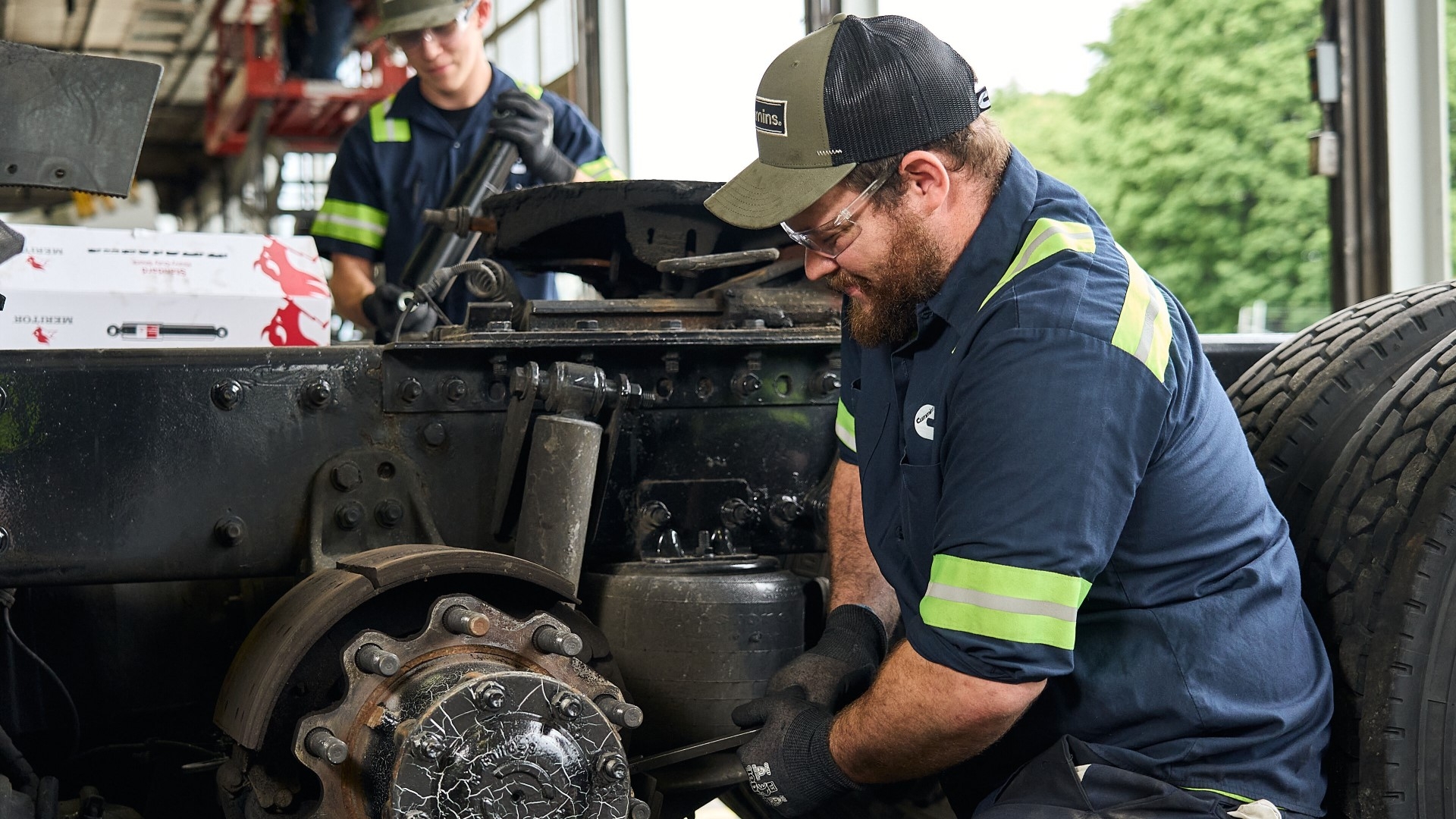 Cummins technician servicing equipment