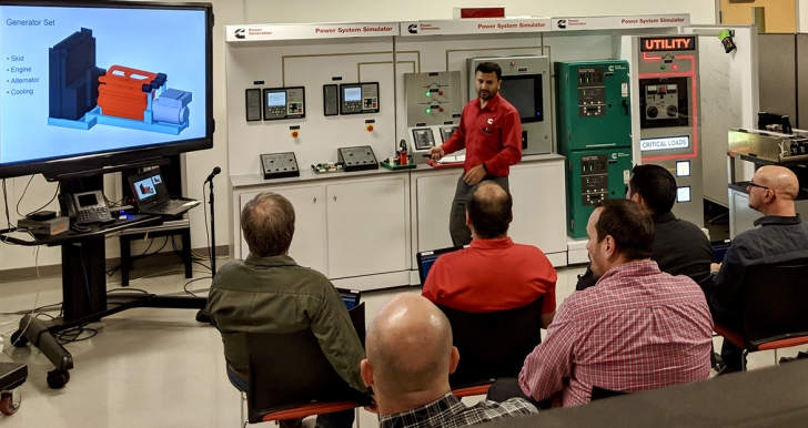 Participants see live, in-house demonstrations of the Power System Simulator and transfer switch as part of the workshop.