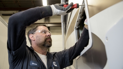 Cummins employee working on RV