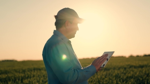 Farmer with an Ipad