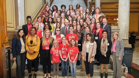 group picture inside government building