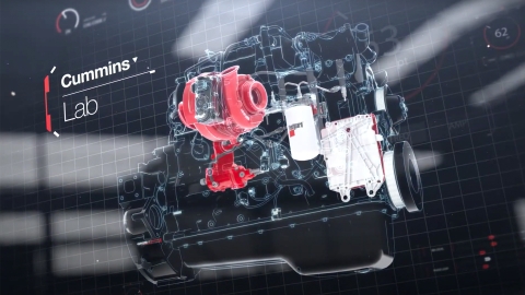 cummins component blueprint with the words cummins lab next to the technology