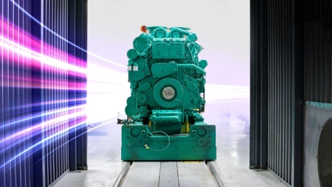 green cummins power system shown in action