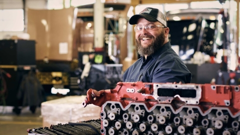 technician working on parts