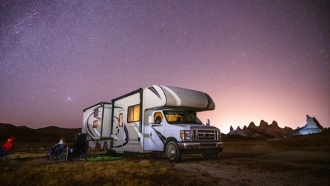 RV with stars in the sky