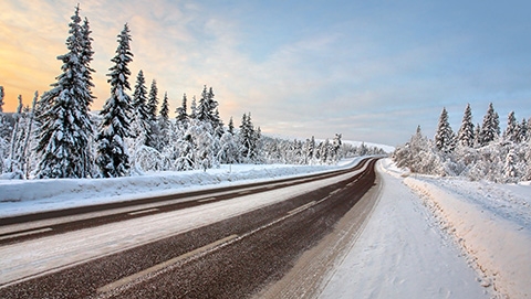 Street during the winter season