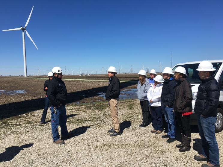 Cummins leaders meet with EDP Renewables officials at Meadow Lake Farm in northwest Indiana earlier in 2017.