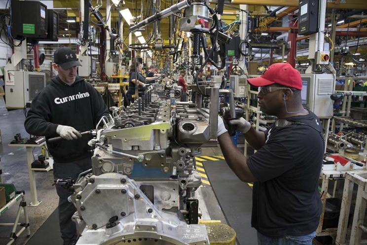 Caption: Cummins Chairman and CEO Tom Linebarger says NAFTA means thousands of jobs for American workers at locations such as the company’s engine plant in Jamestown, New York.