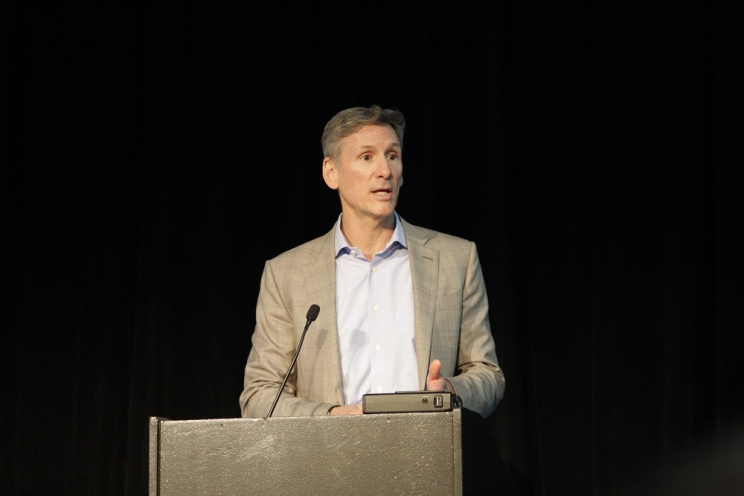 Cummins Chairman and CEO Tom Linebarger speaks to the American College of Preventive Medicine in Chicago.