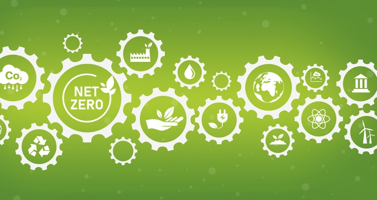 gears on a green background