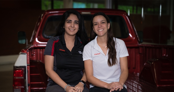 Caption: Senior Industrial Engineer Clarissa Arriaga, who along with Current Product Senior Engineer Ashwini Khandelwal conducted the study that led to the elimination of engine coatings at Columbus Mid-Range Engine Plant. 