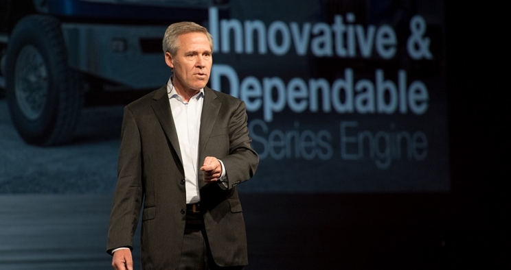 Cummins executive Tony Satterthwaite, shown here at a management conference in 2017, testified today before a House Committee on climate change.