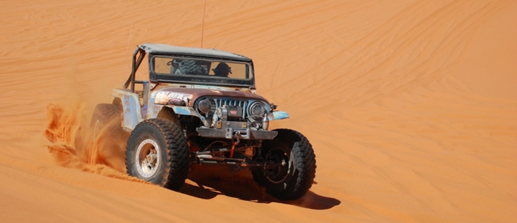 Cummins powered Jeep UACJ-6D on sand dunes