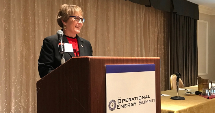 Cummins was an event sponsor and provided two speakers (pictured here is Doreen Swanson) for the 11th annual Operational Energy Summit in Washington, D.C.