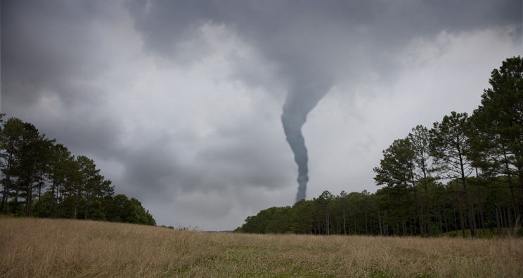 Tornado crossing field