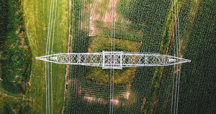 Power line from above