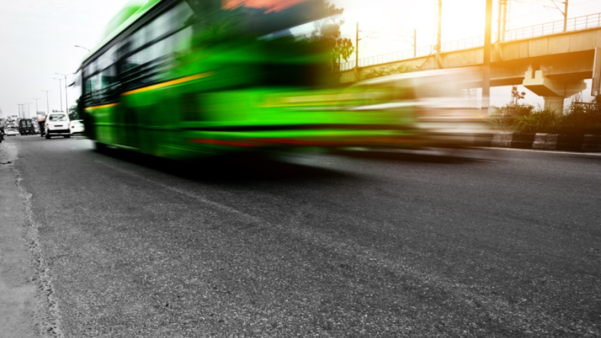bus in movement