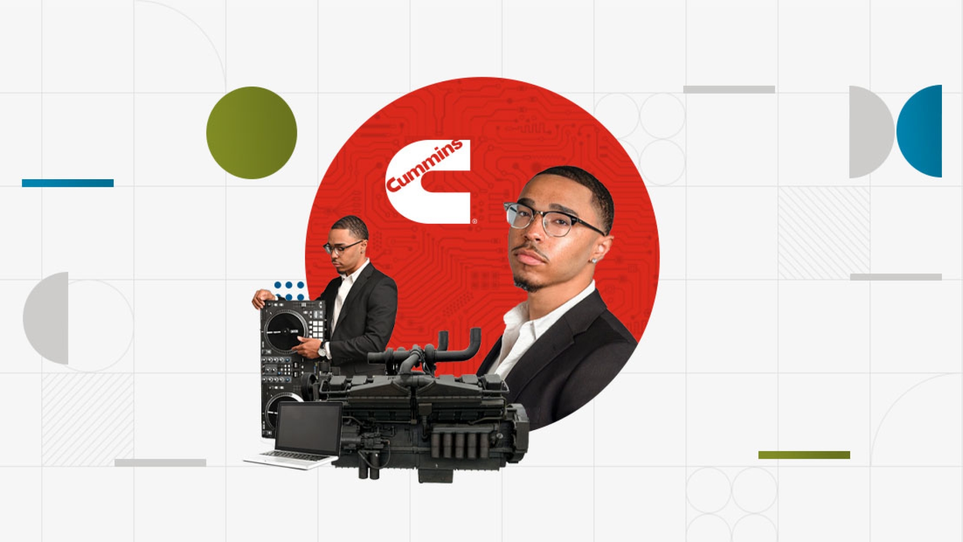 employee fixing his DJ soundboard