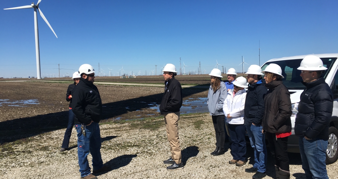 Cummins leaders meet with EDP Renewables officials at Meadow Lake Farm in northwest Indiana earlier in 2017.