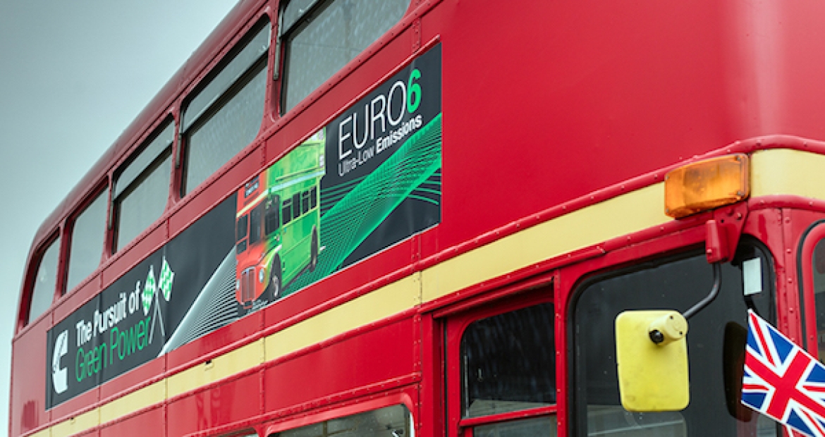 cummins powered london bus side