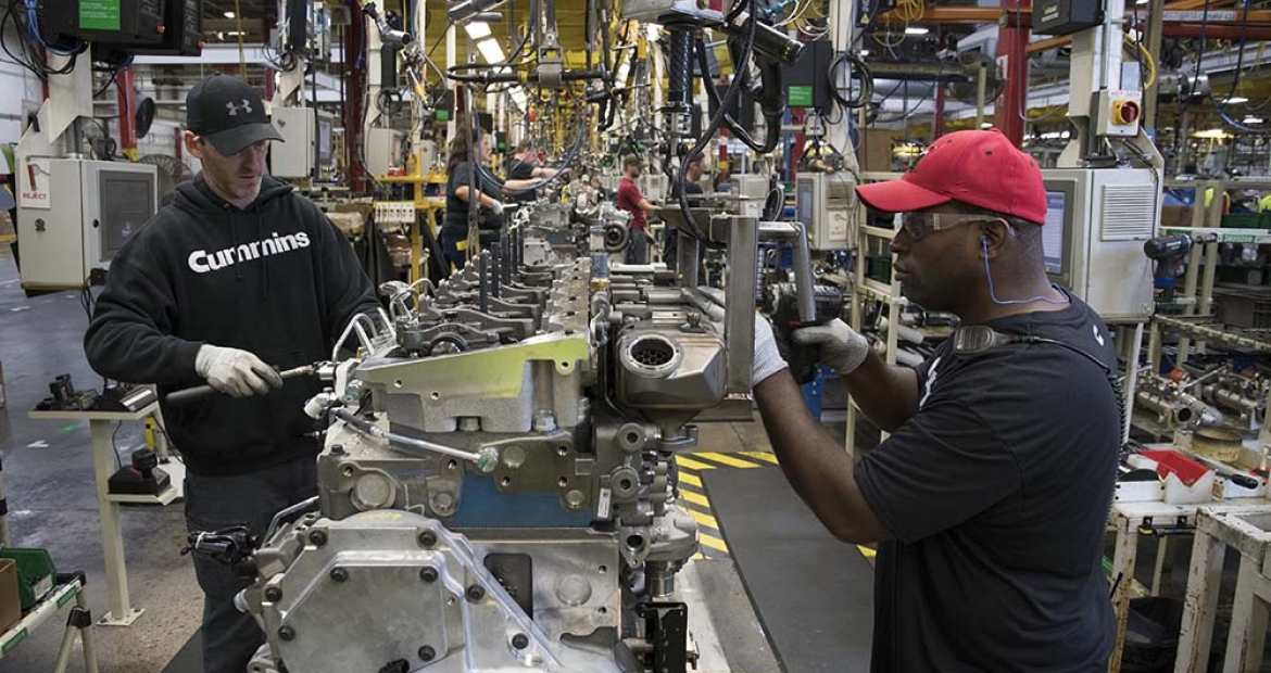 Caption: Cummins Chairman and CEO Tom Linebarger says NAFTA means thousands of jobs for American workers at locations such as the company’s engine plant in Jamestown, New York.