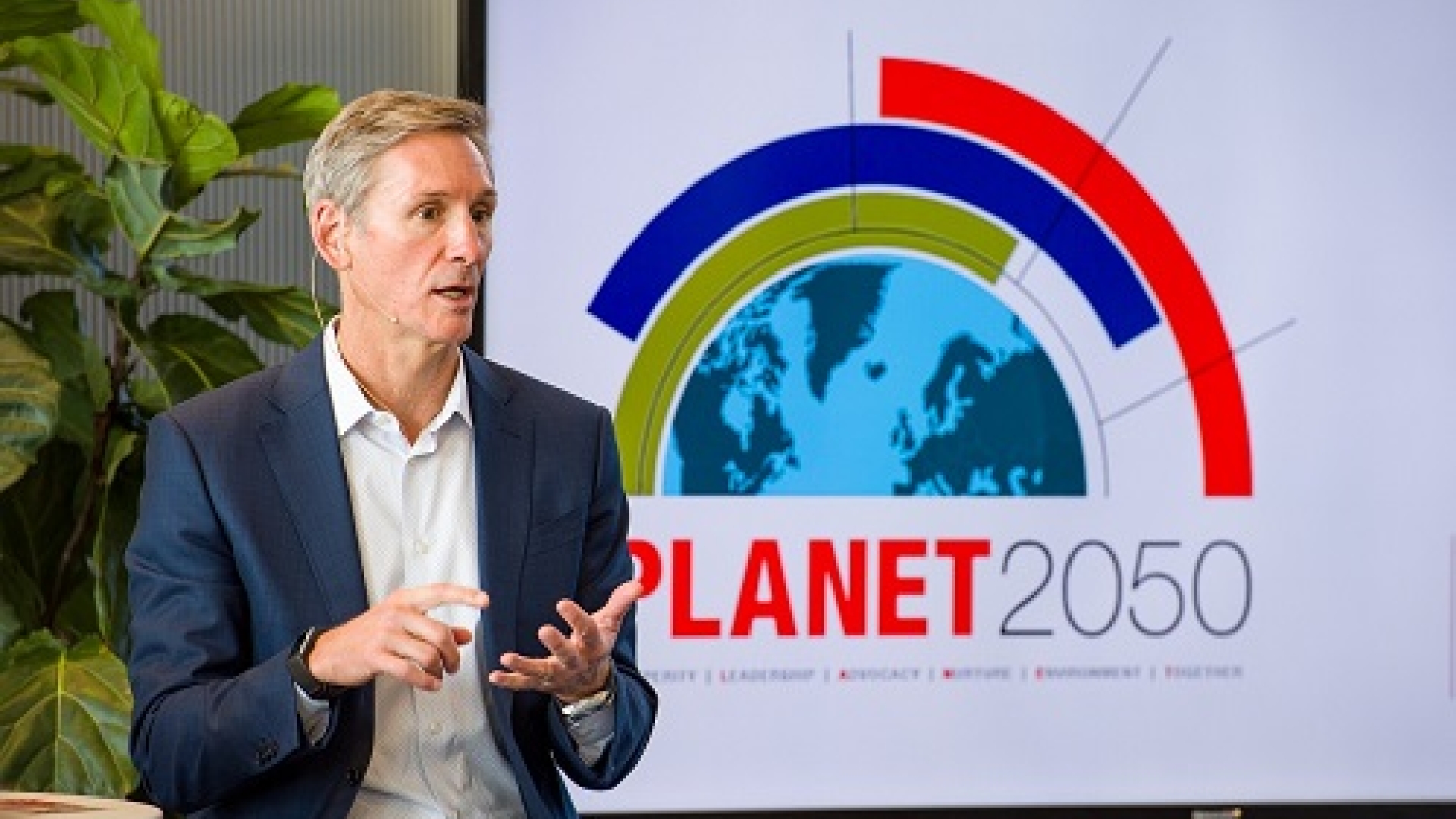 Cummins Chairman and CEO Tom Linebarger announces PLANET 2050, the company’s environmental sustainability strategy, at a forum last month. The strategy is consistent with the company's efforts to do good in the communities where it does business. Cummins Chairman and CEO Tom Linebarger announces PLANET 2050, the company’s environmental sustainability strategy, at a forum last month. The strategy is consistent with the company's efforts to do good in the communities where it does business.