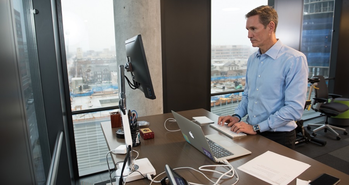 Chairman and CEO Tom Linebarger at his desk Indianapolis. Like many Cummins employees he's working remotely during the COVID-19 crisis. Chairman and CEO Tom Linebarger at his desk Indianapolis. Like many Cummins employees he's working remotely during the COVID-19 crisis.